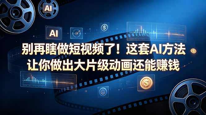 别再瞎做短视频了！这套 AI 方法让你做出大片级动画还能赚钱【原创双语字幕】-泱泱学习社