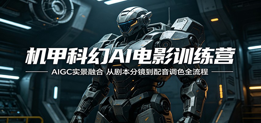 机甲科幻AI电影训练营：AIGC实景融合，从剧本分镜到配音调色全流程-泱泱学习社