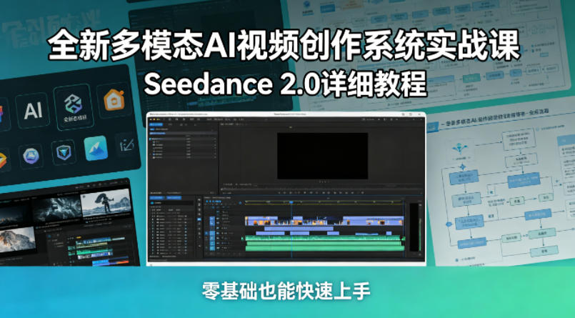 全新多模态AI视频创作系统实战课，Seedance 2.0详细教程，零基础也能快速上手-泱泱学习社