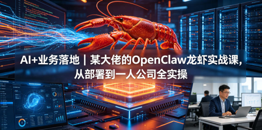 AI+业务落地｜某大佬的OpenClaw小龙虾实战课，从部署到一人公司全实操-泱泱学习社