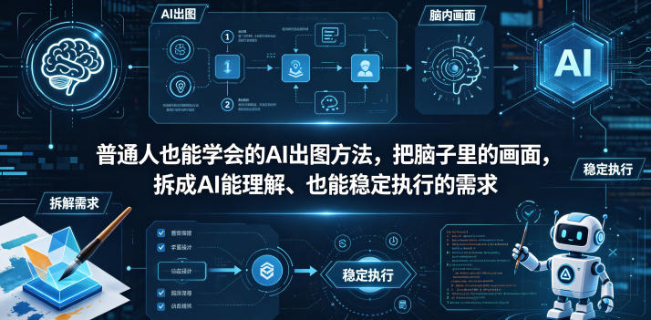 普通⼈也能学会的AI出图⽅法，把脑子里的画面，拆成AI能理解、也能稳定执行的需求【文档】-泱泱学习社