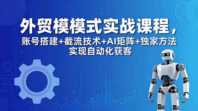 外贸新模式实战课程-更新5月，账号搭建+截流技术+AI矩阵+独家方法实现自动化获客-泱泱学习社