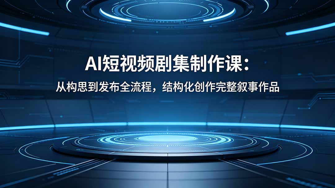 AI短视频剧集制作课：从构思到发布全流程，结构化创作完整叙事作品-泱泱学习社
