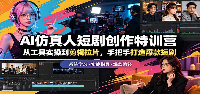 AI仿真人短剧创作特训营：从工具实操到剪辑拉片，手把手打造爆款短剧-泱泱学习社