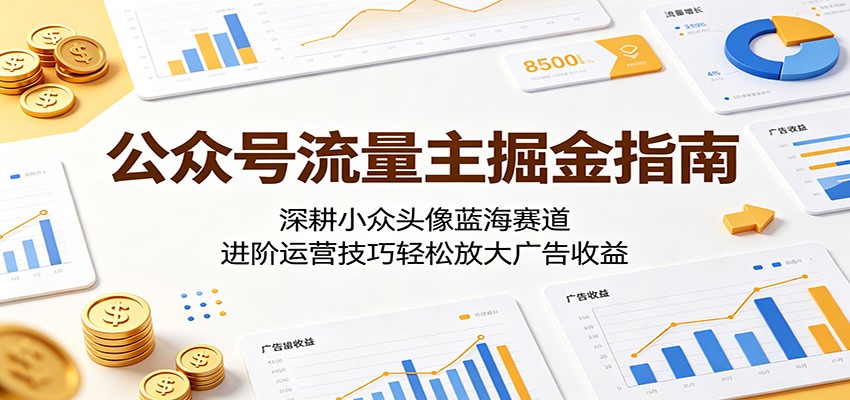 公众号流量主掘金指南：深耕小众头像蓝海赛道，进阶运营技巧轻松放大广告收益-泱泱学习社