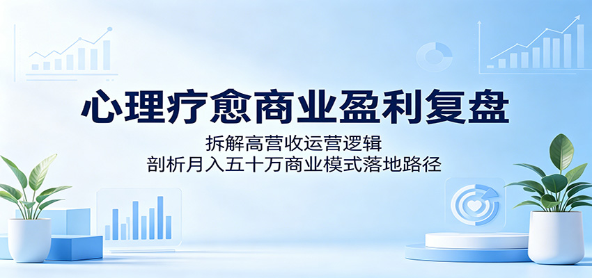 心理疗愈商业盈利复盘：拆解高营收运营逻辑，剖析月入五十万商业模式落地路径-泱泱学习社