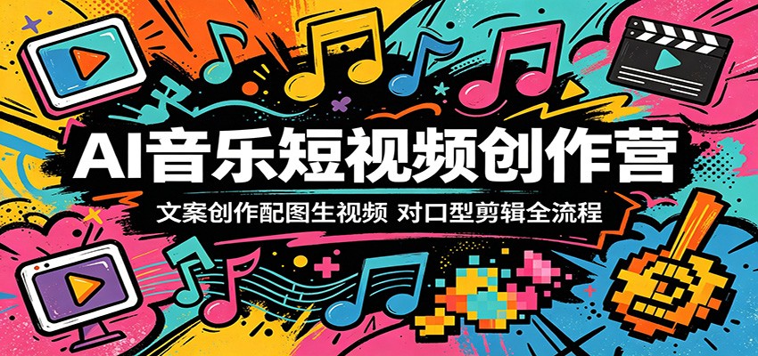 AI音乐短视频创作营：文案创作配图生视频，对口型剪辑全流程-泱泱学习社