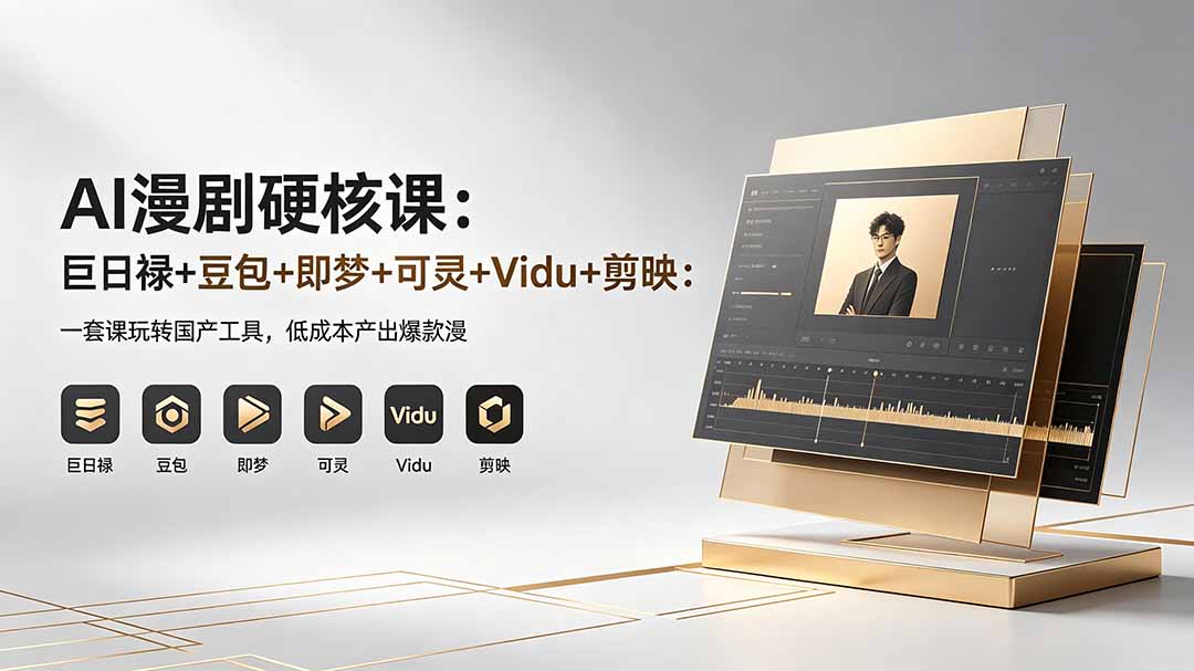 AI漫剧硬核课：巨日禄+豆包+即梦+可灵+Vidu+剪映：一套课玩转国产工具，低成本产出爆款漫剧-泱泱学习社