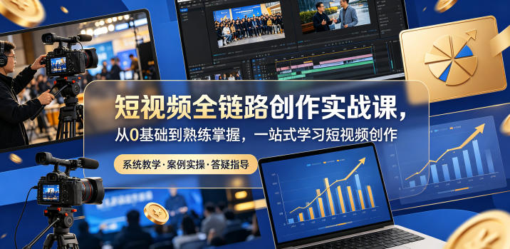 短视频全链路创作实战课，从0基础到熟练掌握，一站式学习短视频创作-泱泱学习社
