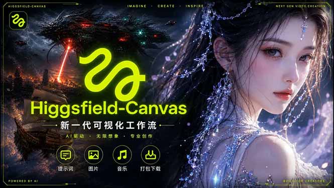 Higgsfield Canvas AI视频制作详解，节点式工作流搭建，重构新式视频创作完整教程-泱泱学习社