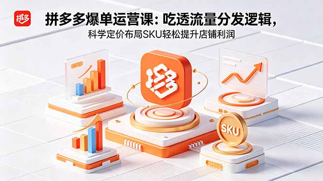 拼多多爆单运营实战课：吃透流量分发逻辑，科学定价布局SKU轻松提升店铺利润-泱泱学习社