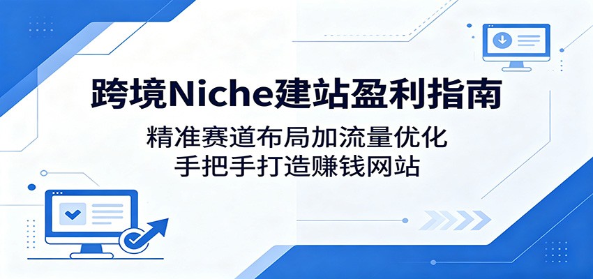 跨境Niche建站盈利指南：精准赛道布局加流量优化，手把手打造赚钱网站-泱泱学习社