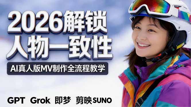2026独创解锁人物一致性：AI真人版MV制作，不讲空话，不拼概念，全流程实操-泱泱学习社