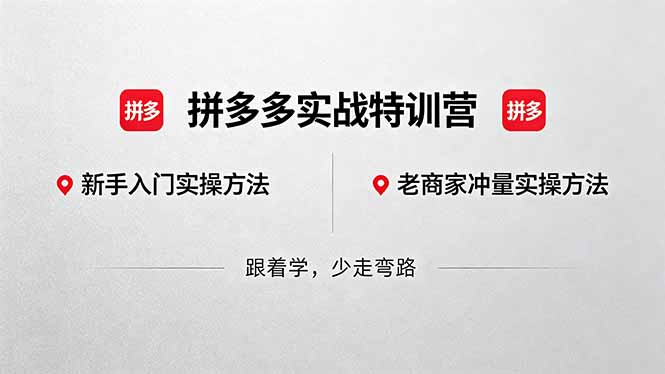 拼多多实战特训营(更新5月15-泱泱学习社