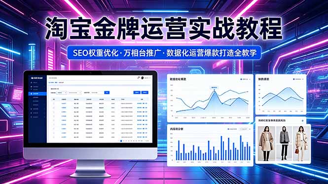2026 淘宝金牌运营实战教程，SEO权重优化万相台推广，数据化运营爆款打造全教学-泱泱学习社