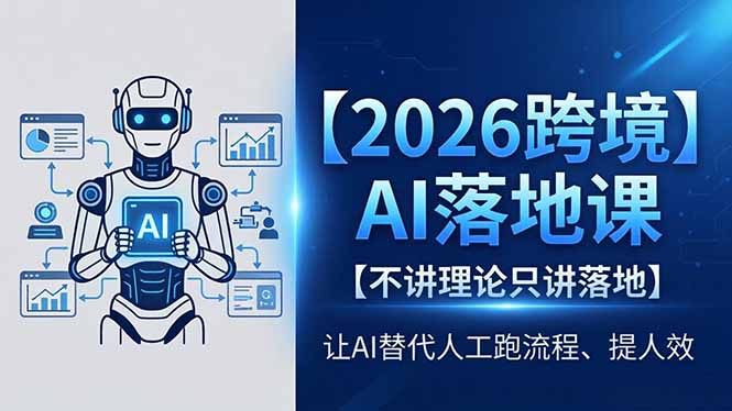 2026跨境AI落地课，不讲理论只讲落地，让AI替代人工跑流程、提人效-泱泱学习社