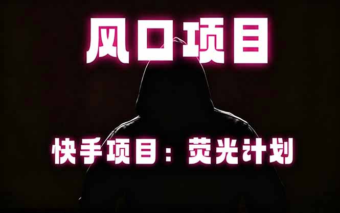 快手风口项目，荧光计划托管，长期稳定，适合批量做-泱泱学习社
