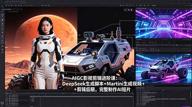 AIGC影视剪辑进阶课：DeepSeek生成脚本+Martini生成视频+剪辑后期，完整制作AI短片-泱泱学习社