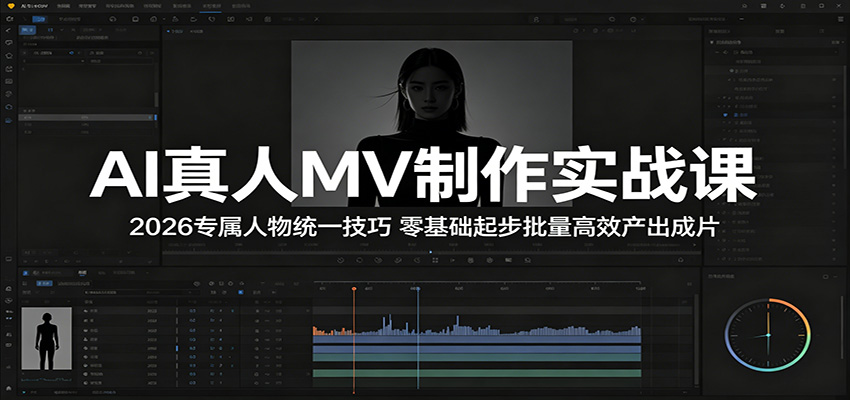AI真人MV制作实战课：2026专属人物统一技巧，零基础起步批量高效产出成片-泱泱学习社