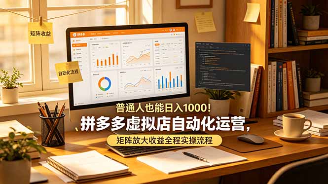 普通人也能日入 1000!拼多多虚拟店自动化运营,矩阵放大收益全程实操流程-泱泱学习社
