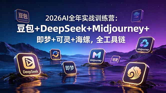 2026AI全年实战训练营：豆包+DeepSeek+Midjourney+即梦+可灵+海螺，全工具链-泱泱学习社