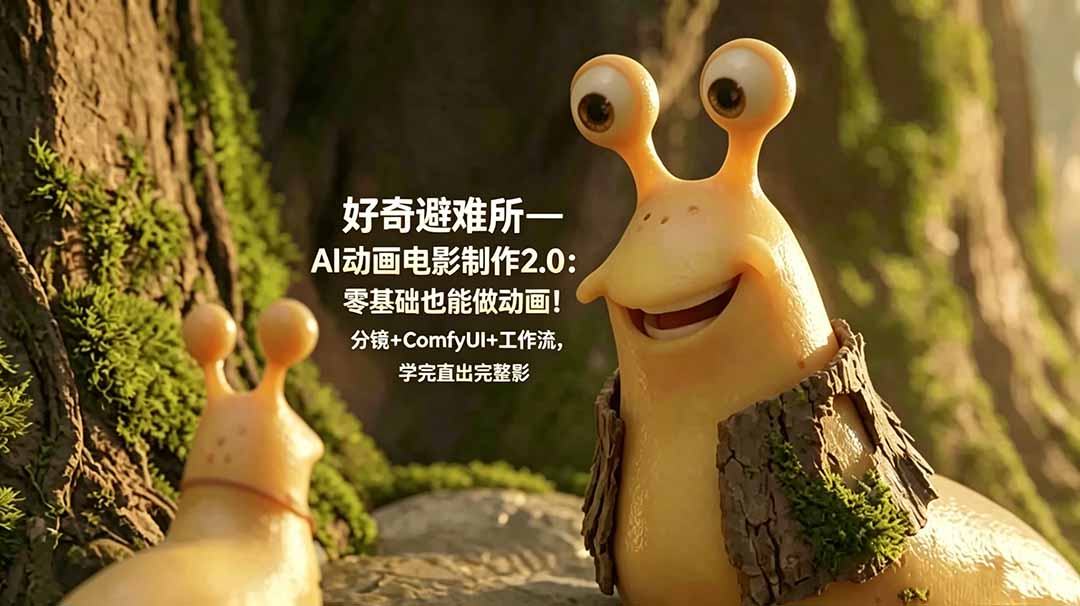 好奇避难所—AI动画电影制作2.0:零基础也能做动画!分镜+ComfyUI+工作流,学完直出完整影片-泱泱学习社