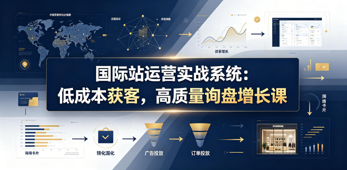 国际站运营实战系统:低成本获客,高质量询盘增长课(更新26年)-泱泱学习社
