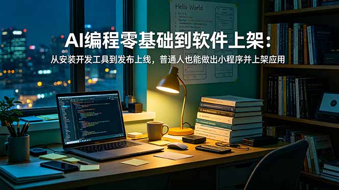 AI编程零基础到软件上架：从安装开发工具到发布上线，普通人也能做出小程序并上架应用商店-泱泱学习社