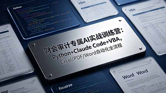 财会审计专属 AI实战训练营：Python+Claude Code+VBA，Excel/PDF/Word自动化全流程-泱泱学习社
