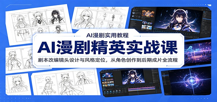 AI漫剧精英实战课：剧本改编镜头设计与风格定位，从角色创作到后期成片全流程-泱泱学习社