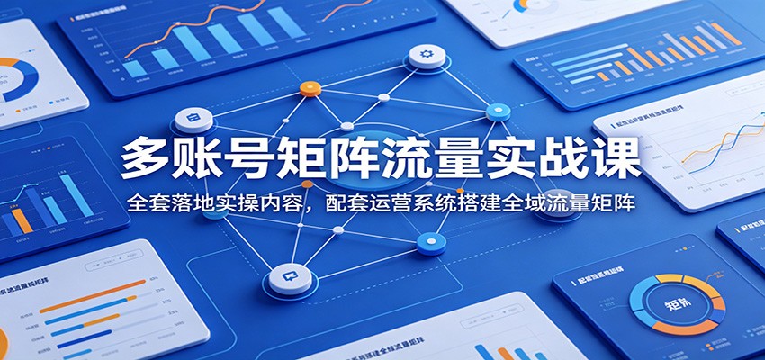 多账号矩阵流量实战课：全套落地实操内容，配套运营系统搭建全域流量矩阵-泱泱学习社
