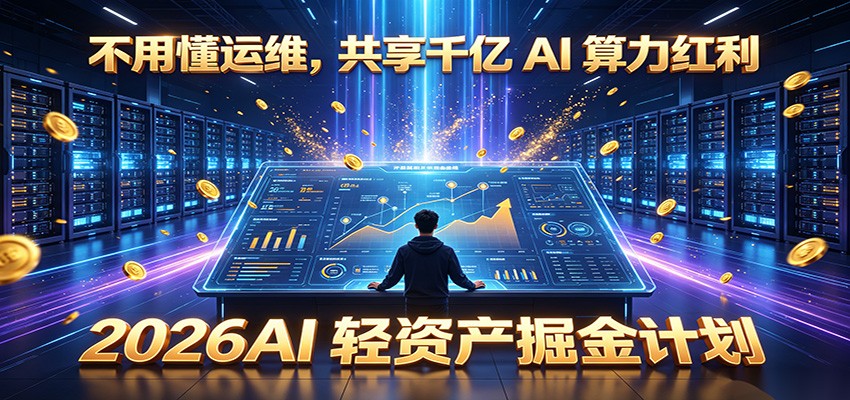 不用懂运维，共享千亿 AI 算力红利，2026AI 轻资产掘金计划-泱泱学习社