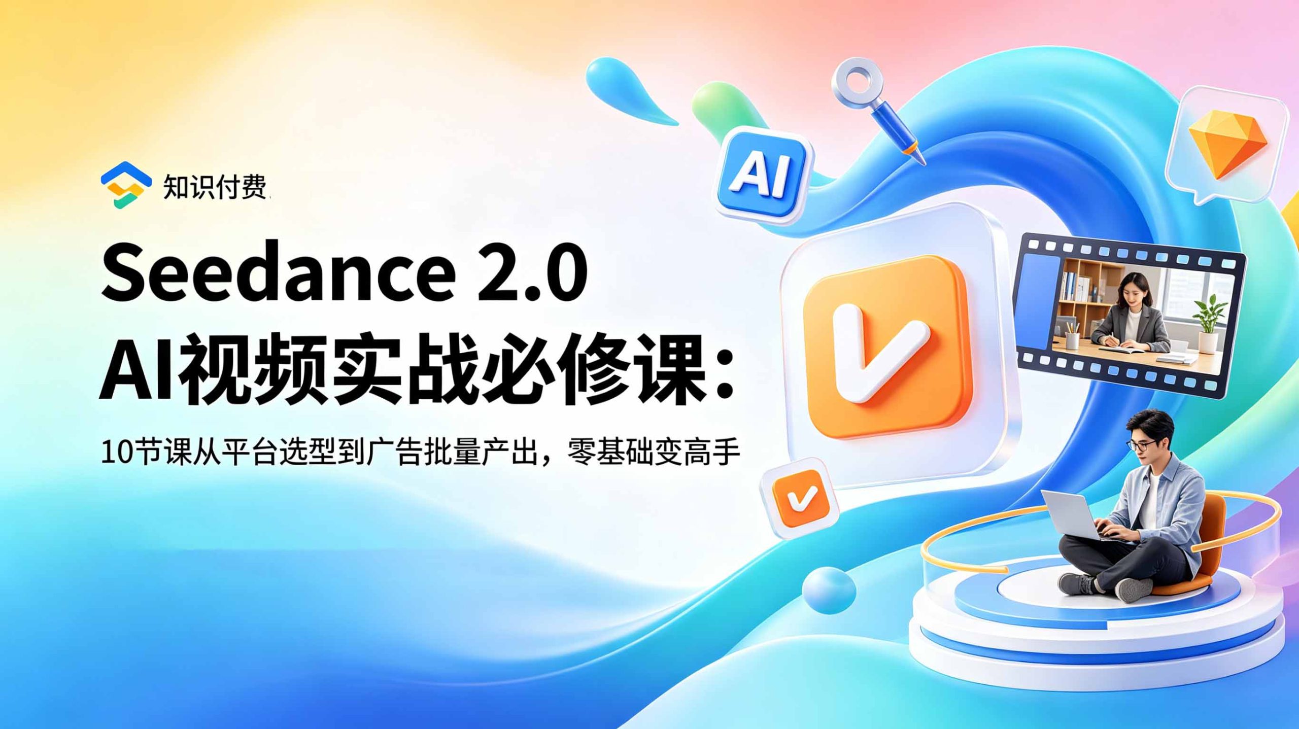 Seedance 2.0 AI视频实战必修课:10节课从平台选型到广告批量产出,零基础变高手-泱泱学习社