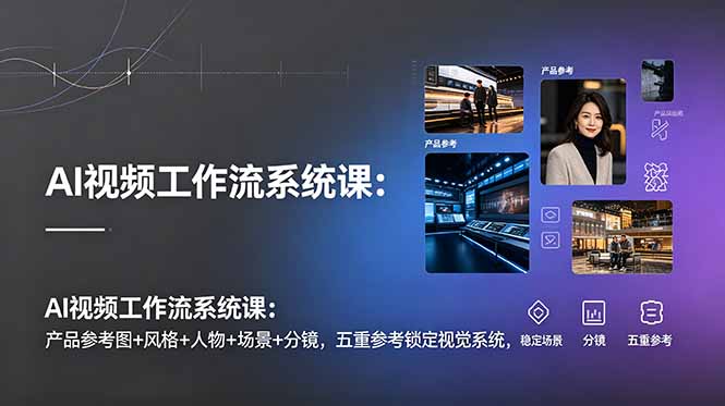 AI视频工作流系统课：产品参考图+风格+人物+场景+分镜，五重参考锁定视觉系统，稳定产出高质量视频-泱泱学习社
