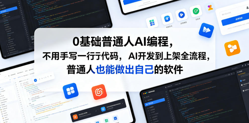 0基础普通人AI编程,不用手写一行代码,AI开发到上架全流程,普通人也能做出自己的软件-泱泱学习社