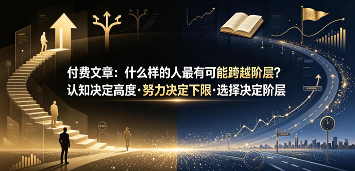 付费文章：什么样的人最有可能跨越阶层？认知决定高度·努力决定下限·选择决定阶层-泱泱学习社