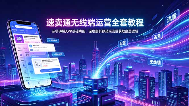 速卖通无线端运营全套教程,从零讲解APP基础功能,深度剖析移动端流量获取底层逻辑-泱泱学习社