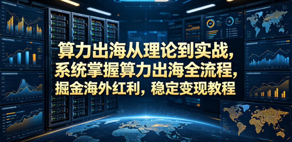 算力出海从理论到实战,系统掌握算力出海全流程,掘金海外红利,稳定变现教程-泱泱学习社