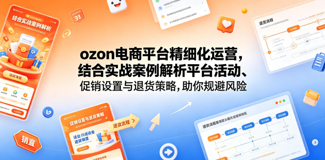ozon电商平台精细化运营，结合实战案例解析平台活动、促销设置与退货策略，助你规避风险、提升销量-泱泱学习社
