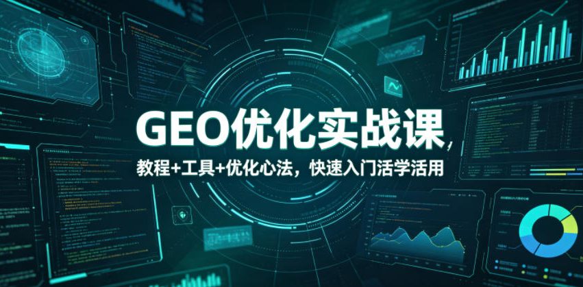 GEO优化实战课，教程+工具+优化心法，快速入门活学活用-泱泱学习社