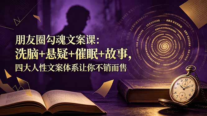 朋友圈勾魂文案课：洗脑+悬疑+催眠+故事，四大人性文案体系让你不销而售-泱泱学习社