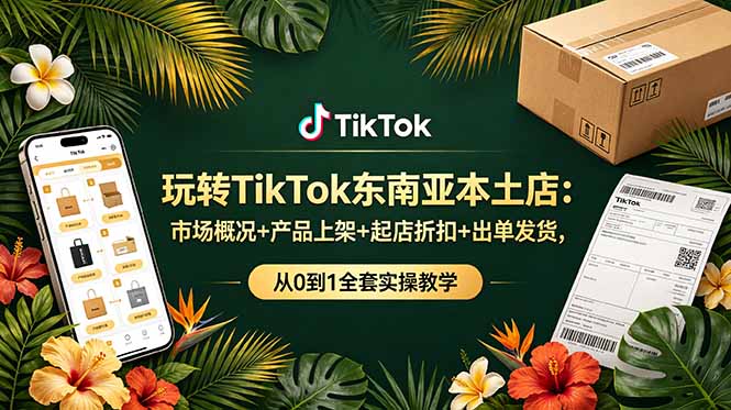 玩转TikTok东南亚本土店：市场概况+产品上架+起店折扣+出单发货，从0到1全套实操教学-泱泱学习社