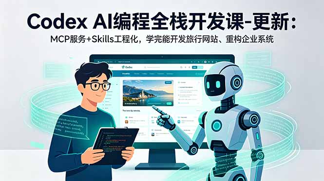 Codex AI编程全栈开发课-更新：MCP服务+Skills工程化，学完能开发旅行网站、重构企业系统-泱泱学习社