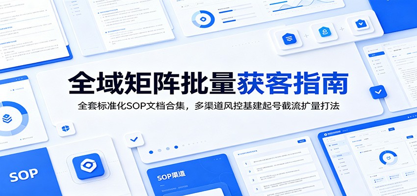 全域矩阵批量获客指南：全套标准化SOP文档合集，多渠道风控基建起号截流扩量打法-泱泱学习社
