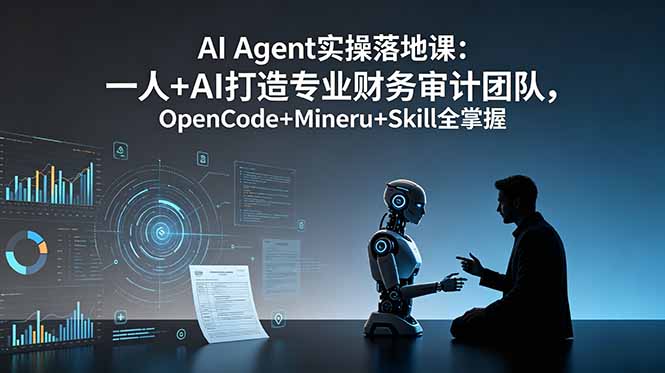 AI Agent实操落地课：一人+AI打造专业财务审计团队，OpenCode+Mineru+Skill全掌握-泱泱学习社