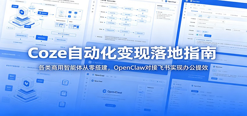 Coze自动化变现落地指南：各类商用智能体从零搭建，OpenClaw对接飞书实现办公提效-泱泱学习社