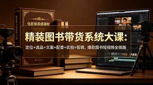 精装图书带货系统大课:定位+选品+文案+配音+实拍+剪辑,爆款图书短视频全链路-泱泱学习社
