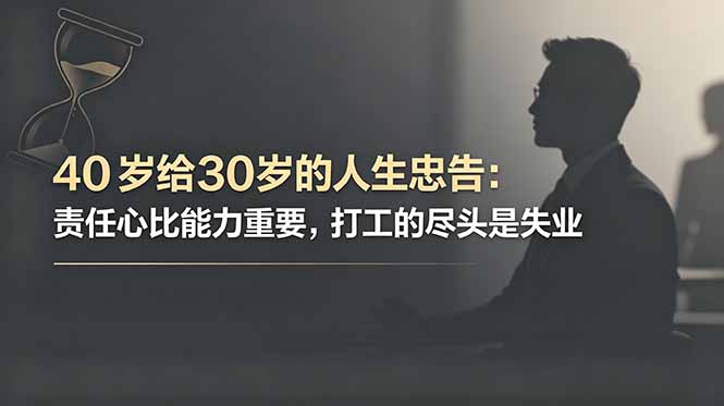 付费文章：40岁给30岁的人生忠告：责任心比能力重要，打工的尽头是失业-泱泱学习社