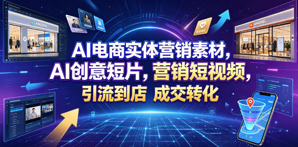 AI电商实体营销素材，AI创意短片，高效打造营销短视频，轻松引流到店，稳定提升门店客流与成交转化-泱泱学习社