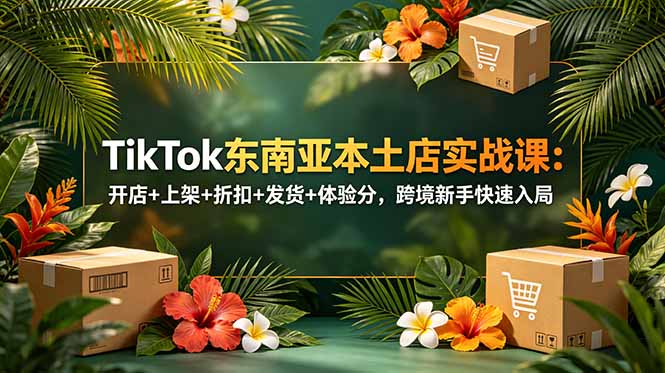 TikTok东南亚本土店实战课:开店+上架+折扣+发货+体验分,跨境新手快速入局-泱泱学习社